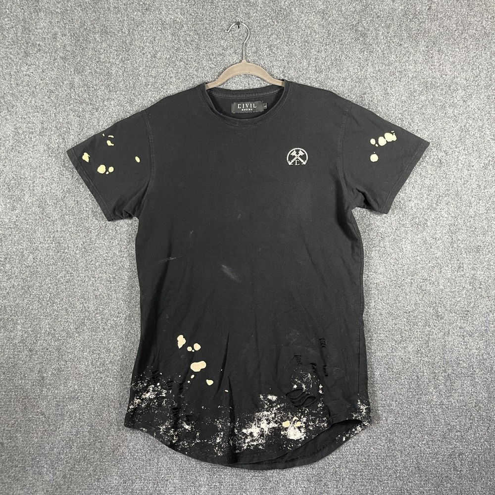 Civil Regime The Through Hell and Back Distressed T-Shirt Black Mens Size Large